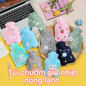 Túi chườm nóng lạnh lông mịn 500ml nhiều mẫu dễ thương đa năng Giảm đau bụng kinh Hạ sốt Hỗ trợ phục hồi vết thương