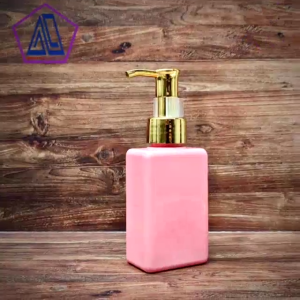 Botol Pump 100ml Kotak Plastik Pet Pink Tutup Luxury Gold Dan Silver