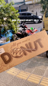 Box Donat isi 3/Dus Donat isi 3/Dus Bolen Kraft Laminasi Isi 50 Dus Donat Isi 3 Donat Berkualitas Dari Berlian - Lazada