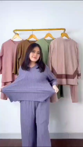 Livy - Oneset V neck (Leher V) Oversize ALVARO KNIT Premium [READY SIAP KIRIM]