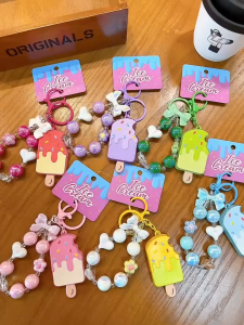 พวงกุญแจลูกปัดไอศกรีมแฟชั่นสไตล์วินเทจ ดีไซน์น่ารัก พร้อมส่งในไทย 402