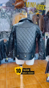 Áo da thật Biker jacket leather Áo khoác da bò thật dành cho nam áo khoác da thật minh ngoc leather Áo khoắc cổ chéo đi xe máy áo motor