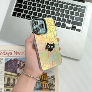 🔥ส่งจากไทย🔥การไล่ระดับสี การ์ตูน แมวน้อยสีดำ เคส for iPhone XR body 16pro 14Pro 13Pro 15Pro เคสไอโฟน Xr บอดี้ 13Pro 14pro case