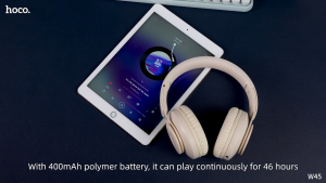 [ประกัน 1 ปี] Hoco W45 หูฟัง​บลูทูธ​ไร้สาย ​แบบครอบหู​ V5.3 แบตอึด 46 ชม. คุณภาพเสียงดี HiFi Audio ใส่สบาย รองรับสาย AUX ไมโครโฟนในตัว Wireless Headphones