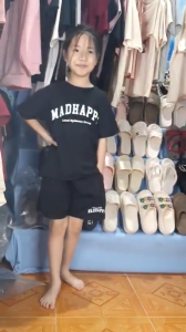 Set bộ quần áo ngắn tay hè chữ MADHAPPY chất cotton mềm mịn co giãn dành cho mẹ và bé 10-65kg mã 13