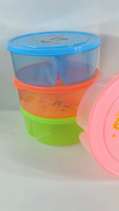 Lunch Box Tempat Makan 3 Sekat Bulat Wadah Bekal Anak Tk
