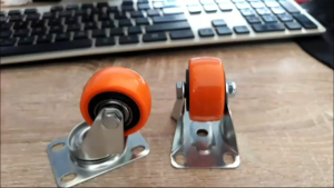 Roda Troli PVC Orange 1 1/2 inch 1 set : 4pcs (2Hidup+2Mati)