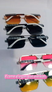Kacamata Hitam Wanita Polarized Anti Silau dengan Frame Kotak Modern