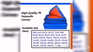 Blue Orange Waterproof Canvas Tarpaulin thick series 1414 size 6 feet - 30 feet