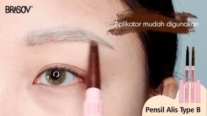 BRASOV Pensil Alis Auto Type B + SIKAT 0.30 Gr | Eyebrow Pencil Automatic | Otomatis Putar | Screw Turn