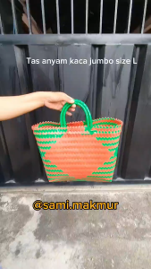 Tas Anyaman Plastik JUMBO KACA / Tas Belanja Besar / Tas Souvenir / Tas Bingkisan Parcel Hajatan