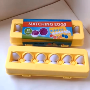 Shape Matching Egg Toys Toddlers Number Shape Early Learning Recognition Puzzle Sorter Travel Bingo Game Fine Motor Skill Montessori Gift for Year Old Kids