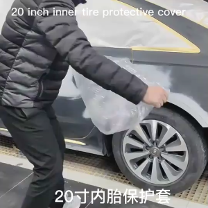 TRUSTY ชุด แบบ 1 ชิ้น  4ชิ้น  มีสามขนาด ถุงพลาสติกคลุมล้อรถยนต์ PE ถุงคลุมล้อรถยนต์ คลุมรถยนต์ ไซร์S Series 4 PCs plastic car wheel cover No.3475