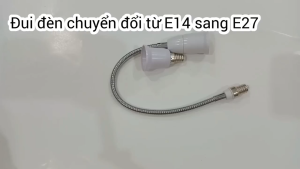 Đui Đèn Chuyển Đổi E14 sang E27 Nối Dài Tiện Lợi - Dài 40cm Uốn cong [ Shop Hoàng Bách]