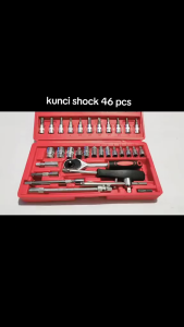 46PCS Kunci Sok Set Socket Full Lengkap Socket Tool Kit Pas Ring Motor Kunci Socket Wrench Pas Shock