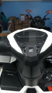 【Spot COD】Hot Selling HONDA CLICK 125 v3 Panel Gauge Cover Fully Protector Garnish Carbon Fiber Design With M3 Tape COD (Carbon)