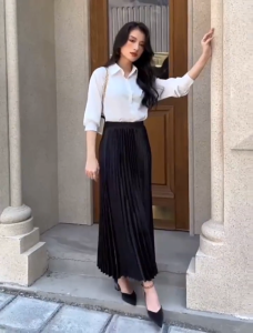 Rok Plisket Bludru Import Premium Jumbo