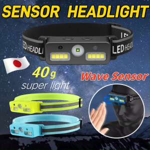 headlight flashlight with sensor headlights rechargeable led super bright headlamp heavy duty Japan waterproof original usb lamp ilaw ng motor head light camping light for head diving underwater warning emergency trouble wave sensor headlight