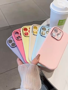 Liquid Silicone Soft Phone Case for Iphone 11 12 13 14 15 Pro Max Candy Color Casing Full Coverage Shockproof Cover