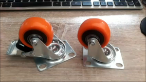 Roda Troli PVC Orange 2 inch 1 set : 4pcs (2Hidup Rem+2Hidup)