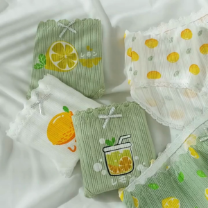 Combo 05 Quần lót cotton 301-306 chanh tươi dễ thương cạp vừa ôm eo thoáng khí chất liệu mềm mịn