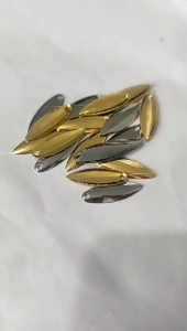 Blade Soft Frog Spinner Bait Stainless Steel Anti Karat Warna Emas Model WIllow Spoon Daun Panjang Dengan Swivel dan Split Ring