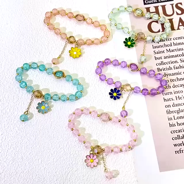 Crystal bracelet gelang aquamarine Moonstone batu fashion warna