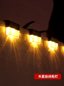 PUSAT GROSIR AS Lampu Taman Outdoor Decorative Lights Solar Elbow Solar Powered Without Cable Stairs Garden Yarde Balcony Lampu LED Sudut Siku Kotak Cahaya Lampu Warm White Solar Power Cordless Waterproof