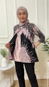 set kemeja dan bluss katun premium - kemeja katun premium lengan pendek - blus katun mix velvet - size M sampai 4L JUMBO