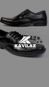 KAVILAZ true style yourself Sepatu Pantofel Hitam Pria Formal Kantor Leather Tali Kode Z3