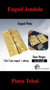 Engsel Pintu & Jendela Rumah TEBAL 4 Inch & Stainless Silver