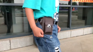 FS BAG #307กระเป๋าเข็มขัดหนังเกาหลี mobie Phone waist BAG Packs Men Wallet POUCH BAG