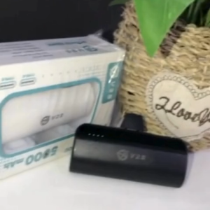 V2S PC01 Mini Power Bank 5000 MAH Portable Mobile Phone Charger Battery Power Bank Plug Play Type-C With Built-In Cable