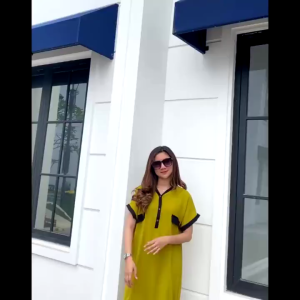 Sivali Dress Daster Kombinasi List Kancing Depan Busui Crinkle Airflow