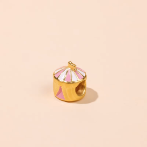 Chow Sang Sang 周生生 Charme Mini Lovely Tales 999 Gold Circus tent Mini Charm 92728C (Bracelet Not Included)