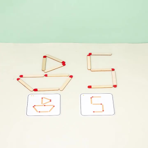 50pcs/set Match Wooden Puzzle Toys DIY Math Geometry Logic Training Educational Toys for Kids
