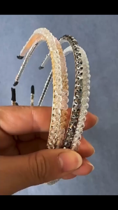 F4 Bando Impor Rhinestone Korea dengan Aksen Kristal Permata Korean Wedding Crystal Headband BOP002