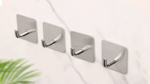 KOZI Adhesive Hooks Heavy Duty Sticky Hooks Wall Hangers Stainless Waterproof Steel Hanger Towel Holder on Hooks Hanger Wall Hook Heavy Duty