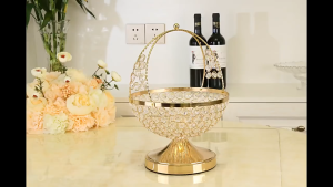 Tempat Buah Mewah Luxury Crystal Fruit Bowl Fruit Basket Table Decor Dessert Table