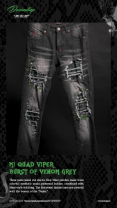 M1 Quad Viper - Burst of Venom Grey - Celana Jeans
