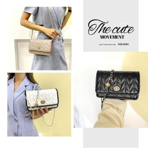 QLshop คอลเลคชั่นใหม่ กระเป๋าสะพายไหล่แฟชั่นผู้หญิง งานดี ทรงสวย ดีไซน์เรียบหรู แมทช์ชุดง่าย จะสะพายไปเที่ยวหรือใส่ออกงานก็เก๋สวยดูดี พร้อมส่ง 3 สี รีบสั่งเลย