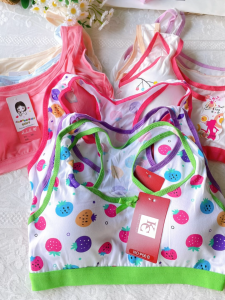 (3pcs) Girls Kids Sports Bra Sando Bra Cotton tela w/foam 8-14 Years Old Bralette Assort Design