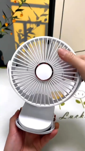 10000mAh Clip Fan 720° Adjustable Mini Clip Fan 5 Speed Desktop Fan Dormitory Super Silent Fan with Small Night Light USB Kipas 风扇
