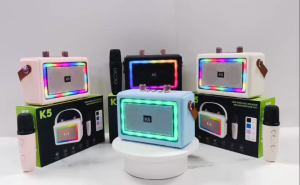 K5 ลำโพงบลูทูธ ไมโครโฟนคู่ ของแท้ RGB แบบพกพา ลำโพงคาราโอเกะไร้สาย บลูทูธเวอร์ชั่นล่าสุด 5.3