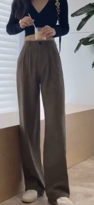 wide-leg casual touser pants with belt fashion women swear lady comfort bottom 1625