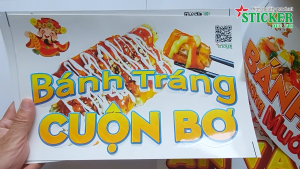 🔥🔥🔥 Miếng Dán BÁNH TRÁNG CUỘN BƠ dùng Trang Trí QuánTủ kính Xe bán hàng...