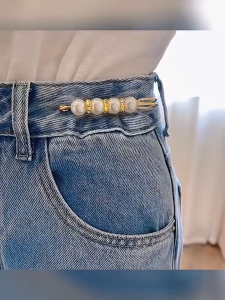 โลหะกางเกงเอวเข็มหมุดเข็มกลัดมุกคลิปกางเกงกางเกงยีนส์กระโปรงเข็มกลัดปรับหัวเข็มขัดสุภาพสตรีหมุดอเนกประสงค์ชุด