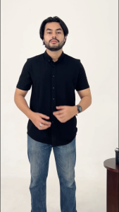 Kemeja Pendek Pique HeyMan Bahan CVC Pique 24S Premium Modern Fit