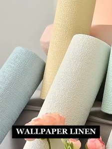 DMJ-08 Wallpaper 3D Sederhana Linen Roll Dekorasi Walpaper 50CMX300CM Wall Stickers