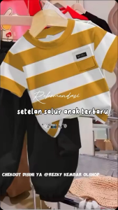 SETELAN ANAK LAKI-LAKI DAN PEREMPUAN MODEL SALUR/SETELAN KAOS ANAK MOTIF SALUR